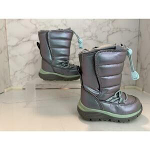 Lands End Boots Girls Size 5 Colorful Iridescent Flurry Snow Insulated Kids, Pre